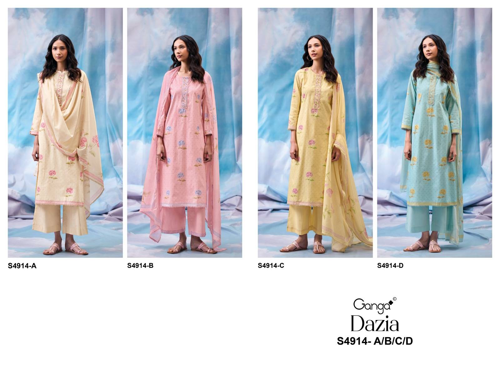 DAZIA 4914 By Ganga Fashion Stylish Beautiful Colourful COTTON Dresses At Wholesale Price
